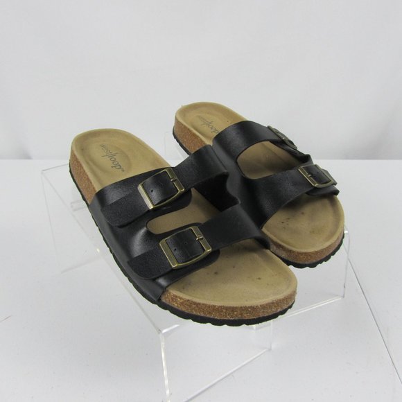 2 buckle slide sandals